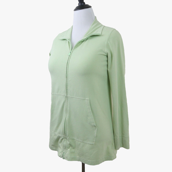 Eileen Fisher Jackets & Blazers - Eileen Fisher Size S Organic Cotton Jersey Zip Jacket Light Green